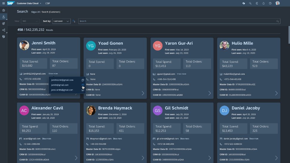 screenshot of SAP Customer Data Platform